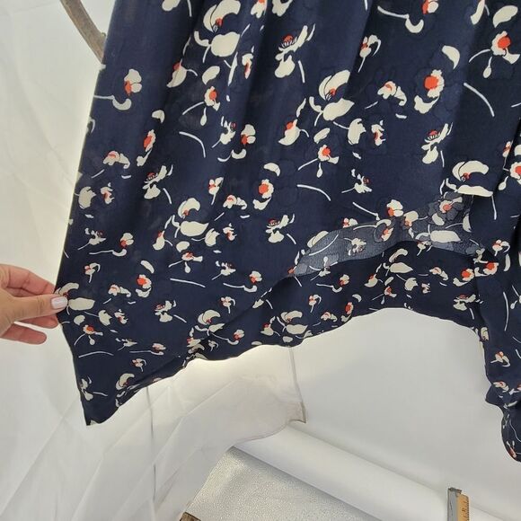 Ba&Sh silia tie waist midi dress marine handkerchief hem - Picture 16 of 16